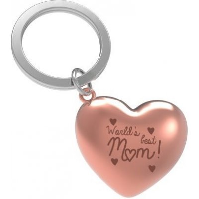 Přívěsek na klíče MTM Srdce růžové s textem Best Mom
