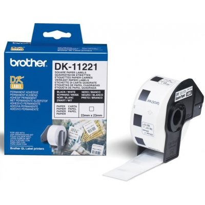Papírové štítky Brother DK11221, 23mm x 23mm, bílá, 1000 ks, pro tiskárny řady QL