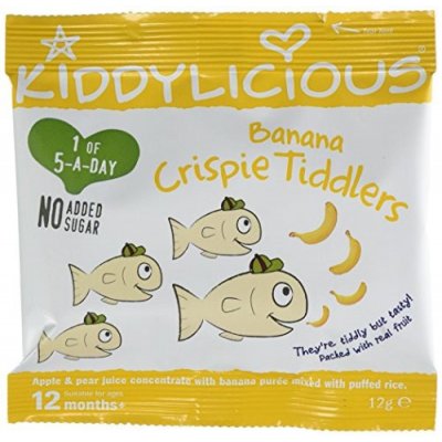 KIDDYLICIOUS Rybičky křupavé banánové 12 g – Zboží Dáma