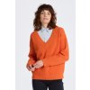 Dámský svetr a pulovr Gant svetr WOOL RIBBED V-NECK oranžová