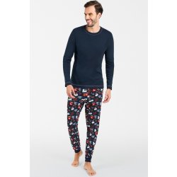 Italian Fashion Rojas pánské pyžamo dlouhé tm.modro červené