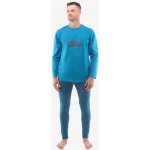 Gina 79129 pánské pyžamo dlouhé petrolejové – Zboží Dáma