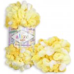 Alize Puffy Color 5921 žlutá a bílá – Zboží Dáma Alize Puffy Color 5921 žlutá a bílá – Zboží Dáma