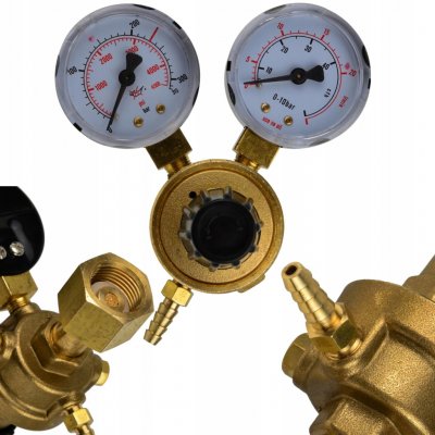 GEKO G80034 Redukční ventil CO2 a ARGON mix 2 manometry – Zbozi.Blesk.cz