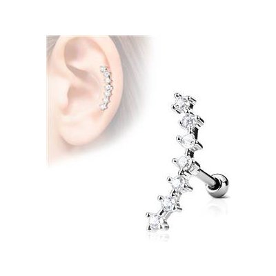 Šperky4U cartilage piercing do ucha čiré kamínky CP1031-C – Zboží Dáma