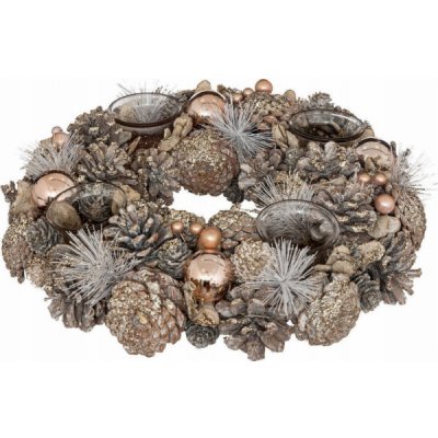 Atmosphera Vánoční věnec s místem pro svíčku 34 cm – Sleviste.cz