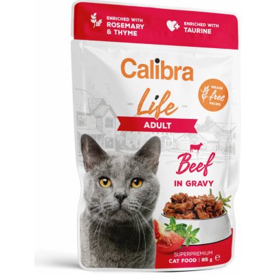 Calibra Life Adult Beef in gravy 85 g – Zbozi.Blesk.cz