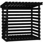 Shumee Dřevník, masivní borovice, černý 108 x 73 x 108 cm – HobbyKompas.cz