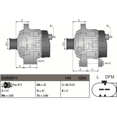Alternátor DENSO DAN3011 – Zboží Mobilmania