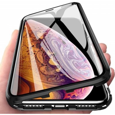 Pouzdro Beweare Magnetické oboustranné s tvrzeným sklem iPhone 12 Pro / iPhone 12 - černé