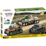 COBI 2740 World War II 1:48 Set tanků Renault R35, Valentine IX a Penzer I – Zboží Mobilmania