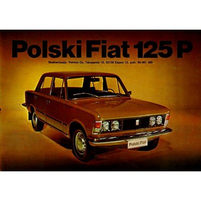 Plechová retro cedule / plakát - Polski Fiat 125 P Provedení:: Plechová cedule A5 cca 20 x 15 cm – Zboží Mobilmania