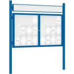 PROCITY Venkovní vitrína model 1000 dvoukřídlá 24 x A4, modrá, včetně sloupků a záhlaví | Zboží Auto