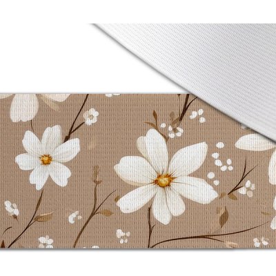 Takoy Guma s potiskem 5cm bílé květy Lema na béžové – Zboží Mobilmania