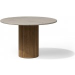 Tribu Jídelní stůl barový Otto, kulatý 148x93 cm, rám teak, deska keramika dekor sabbia – Hledejceny.cz