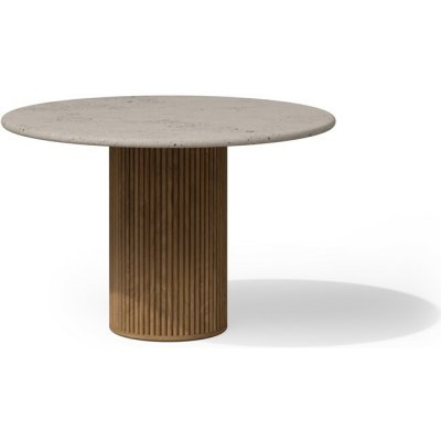 Tribu Jídelní stůl barový Otto, kulatý 148x93 cm, rám teak, deska keramika dekor sabbia – Hledejceny.cz