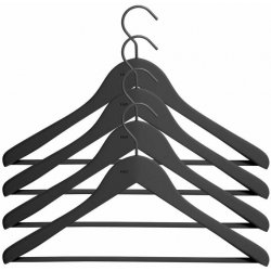 Hay Soft Coat Hanger Wide Black w. Bar 4ks