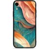 Pouzdro a kryt na mobilní telefon Apple Pouzdro Mobiwear Glossy Apple iPhone XR - G025G - Azurový a oranžový mramor