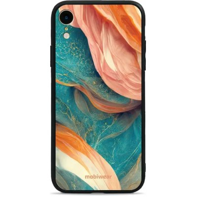 Pouzdro Mobiwear Glossy Apple iPhone XR - G025G - Azurový a oranžový mramor – Zboží Mobilmania