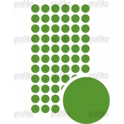 Grafiko | Samolepící kolečka - ZELENÁ - aršík 60ks ø 10 mm – Hledejceny.cz