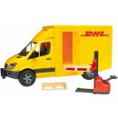 Autíčka Bruder 2534 MB Sprinter DHL s paletovým vozíkem