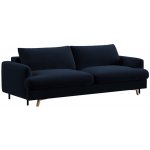 Micadoni Tmavě modrá sametová rozkládací pohovka Naomi 233 cm – Zboží Mobilmania