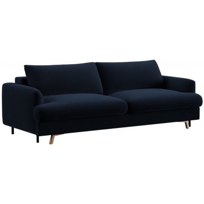 Micadoni Tmavě modrá sametová rozkládací pohovka Naomi 233 cm – Zboží Mobilmania