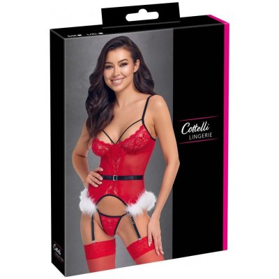 Cottelli X-Mas Powernet & Lace Basque 2633221 – Zboží Mobilmania