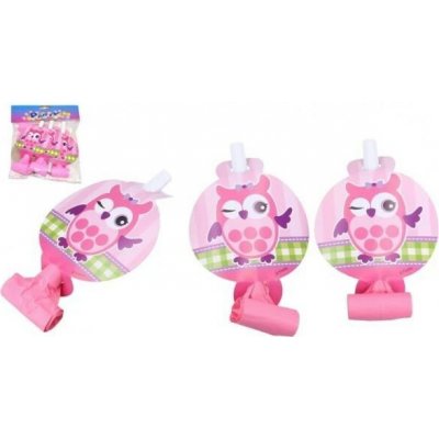 Wiky Párty frkačky růžové se sovou 6ks – Zboží Dáma