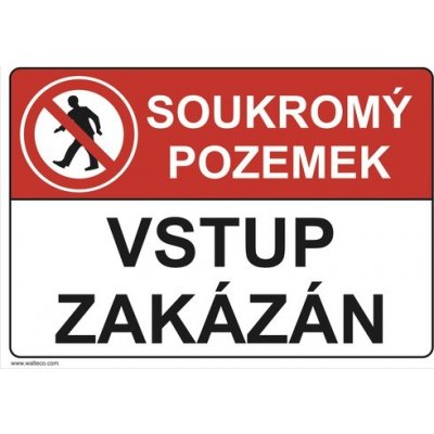 "Soukromý pozemek,vstup.zak" - 200x150 mm – Zboží Dáma