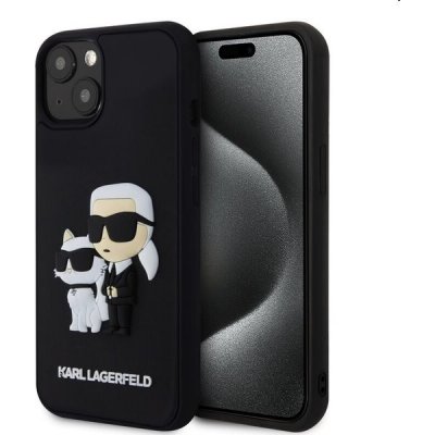 Karl Lagerfeld 3D Rubber Karl and Choupette Apple iPhone 14, černé