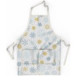 Avax kuchyňská zástěra vánoční QK-197 modré a béžové vločky 60x75cm – Hledejceny.cz