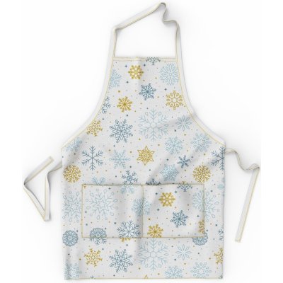 Avax kuchyňská zástěra vánoční QK-197 modré a béžové vločky 60x75cm – Hledejceny.cz