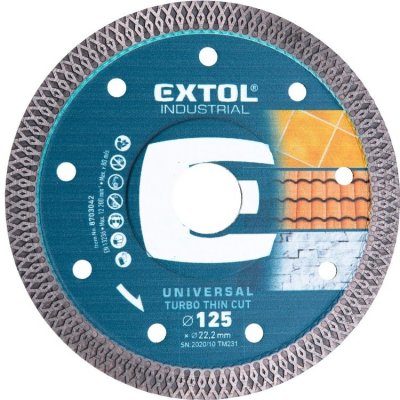 EXTOL INDUSTRIAL 8703042 kotouč diamantový řezný, turbo Thin Cut, suché i mokré řezání, 125x22,2x1,5mm – Zbozi.Blesk.cz