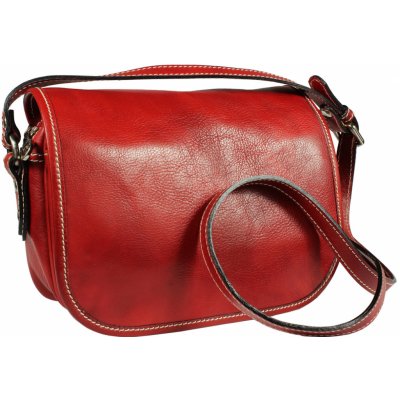 Floriano Rosso červená italská kožená kabelka