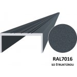 Hliníkový U profil 50 x 22 x 6000 mm, struktura RAL 7016 – Hledejceny.cz