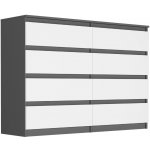 Framire Komoda se zásuvkami šedá mix antracit o hloubce 40 cm x 140 x 98 cm Modern R140S8 – Zboží Mobilmania