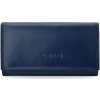 Peněženka Cavaldi dámská kožená měkká peněženka harmonika, rfid secure tmavě modrá