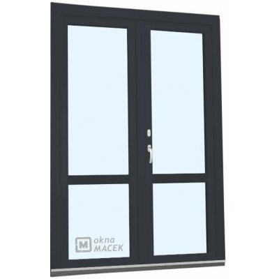 Kömmerling balkonové dveře 70 AD s příčkou pravé antracit/antracit 120 x 210 cm, O+OS klapačka oboustranná klika + FAB + hl – Hledejceny.cz