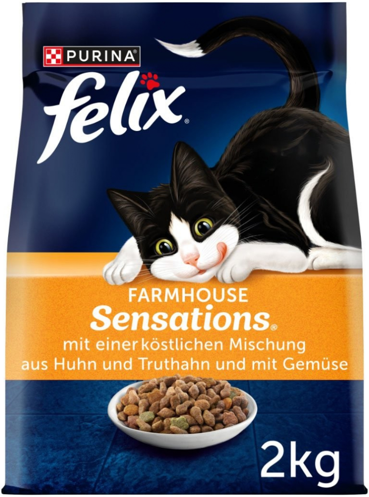 Felix Farmhouse Sensations s kuřecím a krůtím masem a zeleninou 2 kg