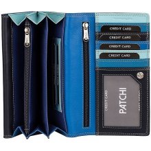 Patchi Dámská kožená peněženka RFID 3001036.61.30 modrá / multicolor