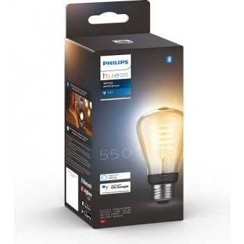 Philips Hue Bluetooth LED White Ambiance filamentová žárovka 8719514301467  E27 ST64 7W 550lm 2200-4500K černá, stmívatelná Studená bílá od 1 016 Kč -  Heureka.cz