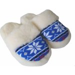 Babička Ovečková TV bačkory Norsko z ovčí vlny merino nízké modré – Zboží Dáma