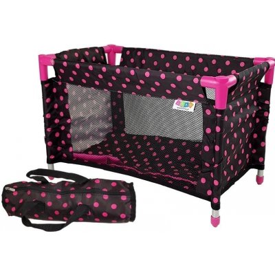 LEAN Toys Alice Black s růžovou postýlkou pro panenky – Hledejceny.cz