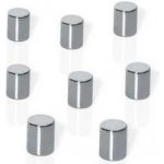 Neodymové magnety, tvar kostky, stříbrná, 10x10x10 mm, 8 ks, BE!BOARD – Zboží Mobilmania