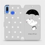 Pouzdro Mobiwear parádní flip Huawei Nova 3 - MH08P Méďa a tučňák - always with you – Sleviste.cz