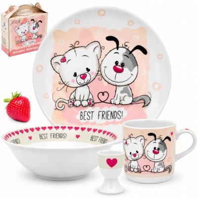 Tragar Dětská jídelní souprava BEST FRIENDS porcelán 4 dílná – Hledejceny.cz