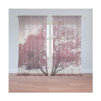 Sablio Záclony Červený strom: 2ks 150x250cm – Hledejceny.cz