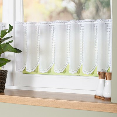 Dekorační metrážová vitrážová záclona SULIKA bílá výška 30 cm MyBestHome – Zboží Dáma