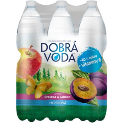 Dobrá voda Ochucená švestka / jablko 6 x 1,5 l – Sleviste.cz